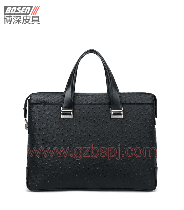 广州皮包厂高端品牌真皮电脑包商务包公文包带锁 BSMB004001